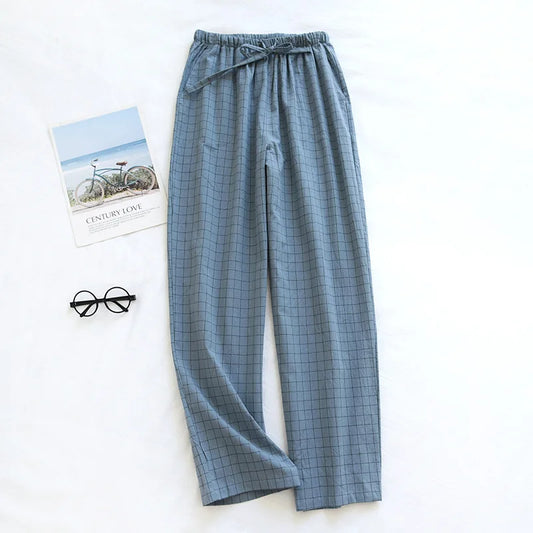 Plaid Home Pajama Pants Casual Soft