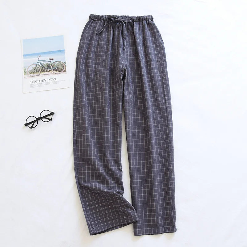Plaid Home Pajama Pants Casual Soft