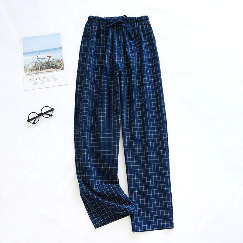 Plaid Home Pajama Pants Casual Soft